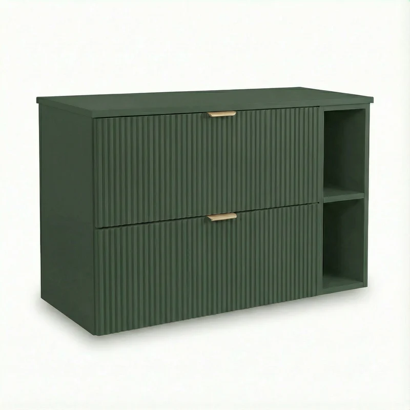 Waschtischunterschrank mit Regal 100 cm Willy - Salbei