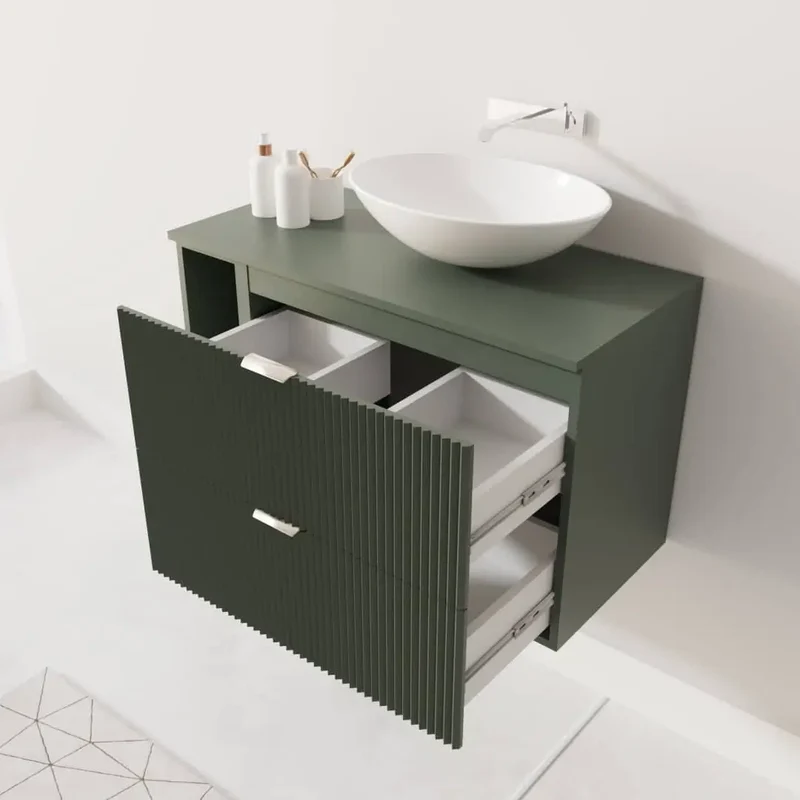 Waschtischunterschrank mit Regal 100 cm Willy - Salbei