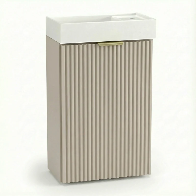 Waschtischunterschrank 40 cm mit Waschbecken Willy - Kaschmir