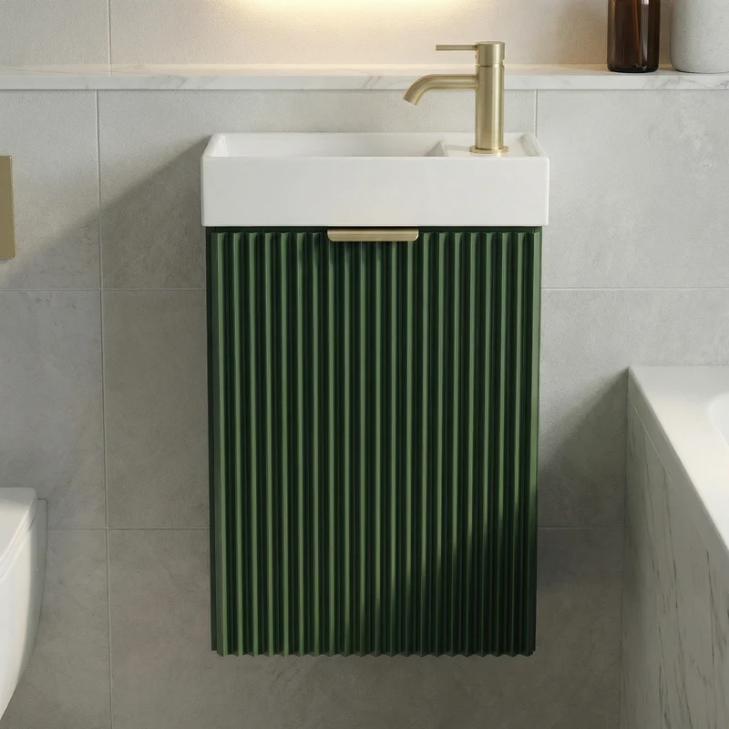 Waschtischunterschrank 40 cm mit Waschbecken Willy - Salbei