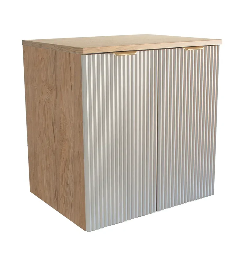 Waschtischunterschrank 60 cm mit Türen Willy - Kaschmir/Walnuss