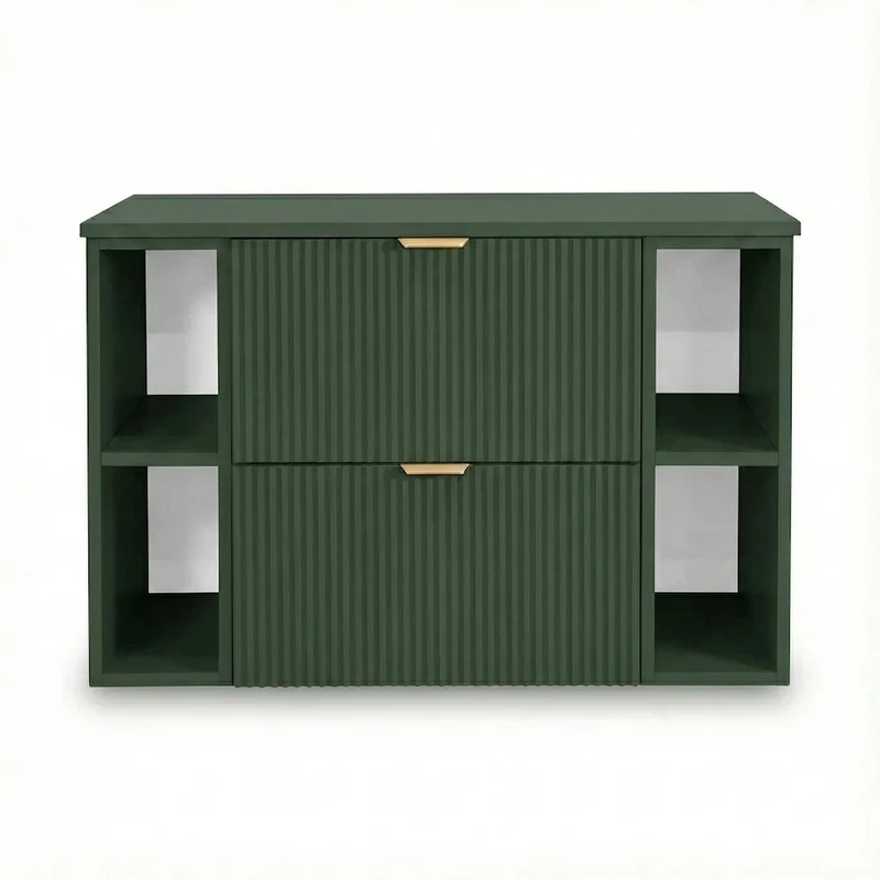 Waschtischunterschrank 100 cm mit 2 Regale Willy - Salbei