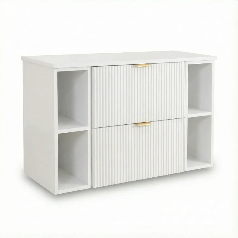 Waschtischunterschrank 100 cm mit 2 Regale Willy - Weiß