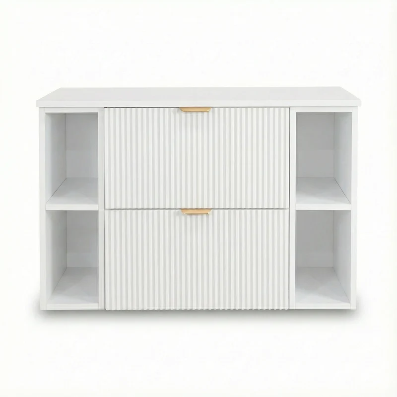 Waschtischunterschrank 100 cm mit 2 Regale Willy - Weiß
