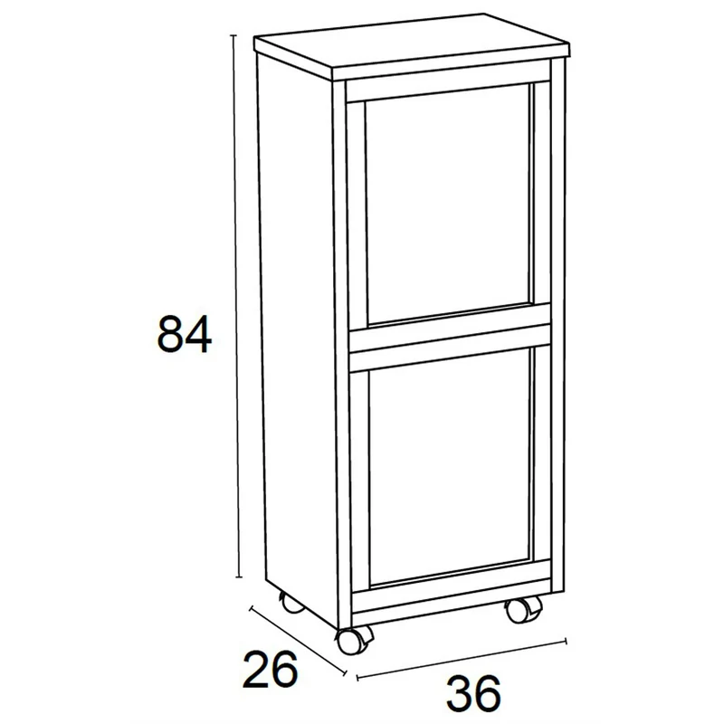 ARIT MADERA 2 - Küchenwagen, mit 2 Mülleimer, Mülleimer Küche, Küchenrollwagen, mit 2 herausnehmbare 12 L Abfalleimer, Küchenwagen holz, Kirsche