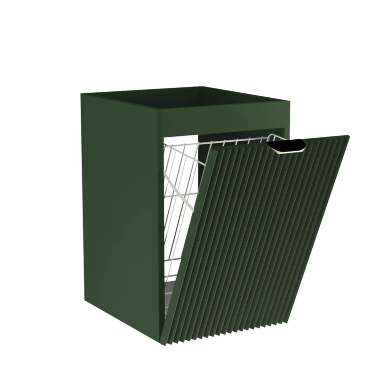 Badezimmerschrank 40 cm mit Wäschekorb Willy - Salbei