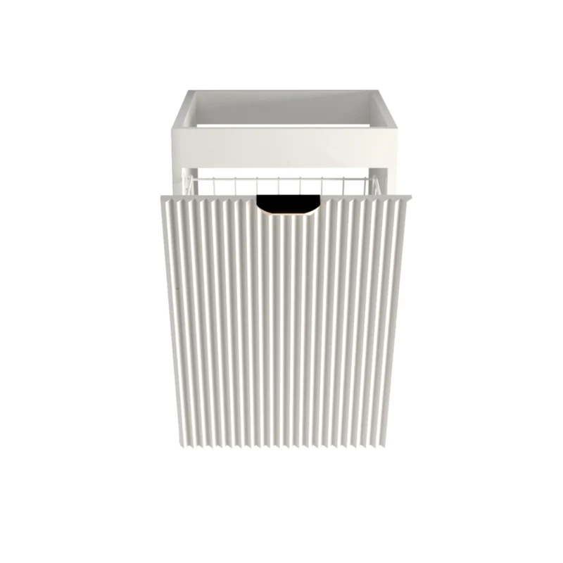 Badezimmerschrank 40 cm mit Wäschekorb Willy - Weiß