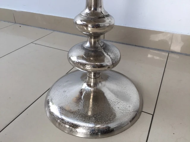 Couchtisch Metall, Beistelltisch Farbe Silber, Durchmesser 50 cm