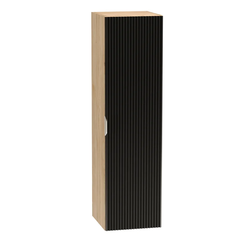 Bad Hochschrank 120 cm Willy - Schwarz/Walnuss