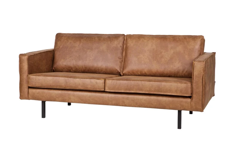 Ledersofa 2-Sitzer, Sofa Echtleder cognac