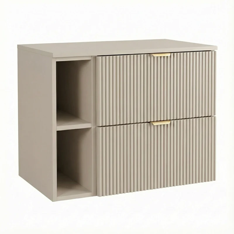 Waschtischunterschrank 80 cm mit Regal Willy - Kaschmir