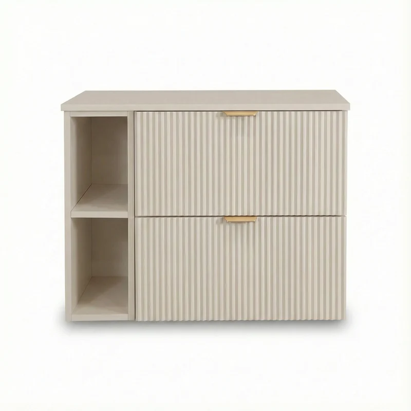 Waschtischunterschrank 80 cm mit Regal Willy - Kaschmir