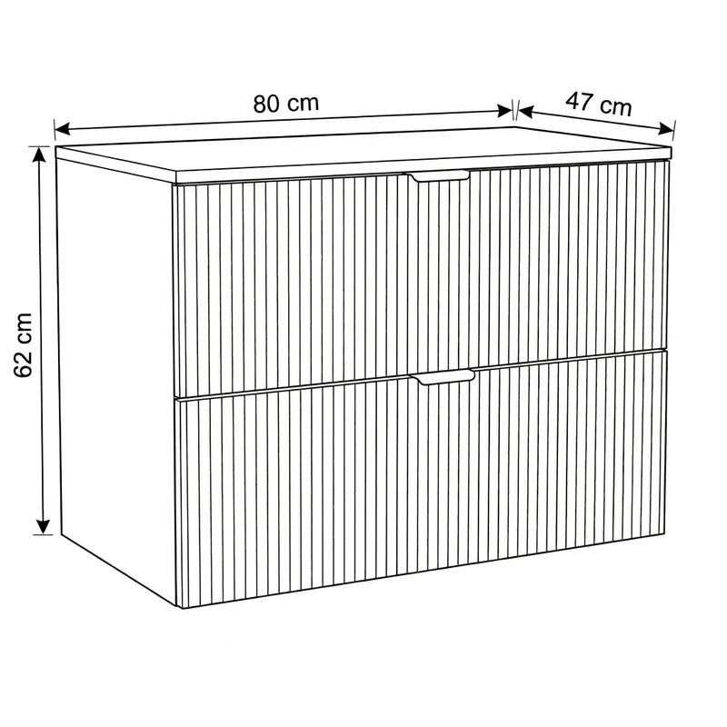 Waschtischunterschrank mit 2 Schubladen 80 cm Willy - Salbei