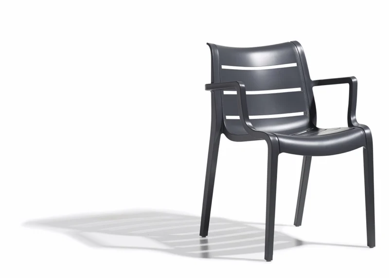 Design Stuhl anthrazit, Gartenstuhl stapelbar, Gartenstuhl anthrazit Kunststoff
