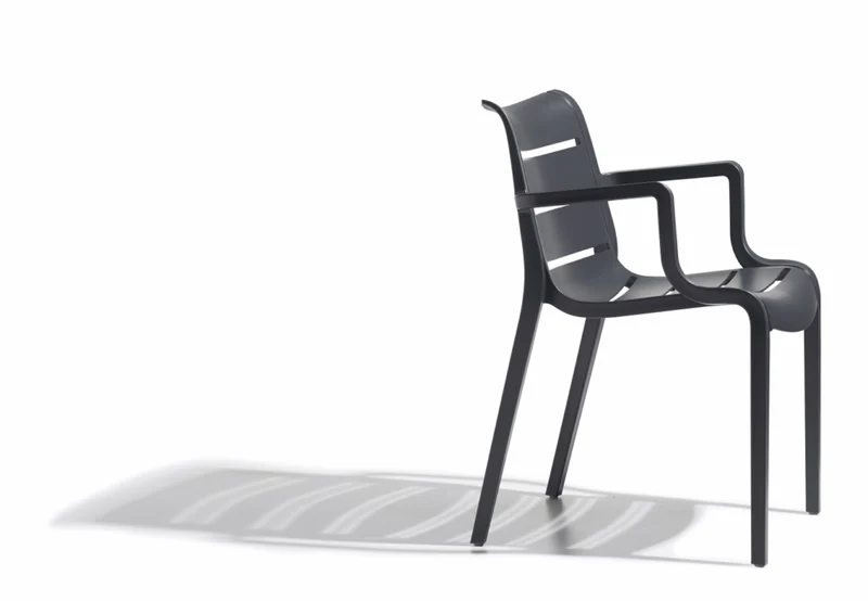 Design Stuhl anthrazit, Gartenstuhl stapelbar, Gartenstuhl anthrazit Kunststoff