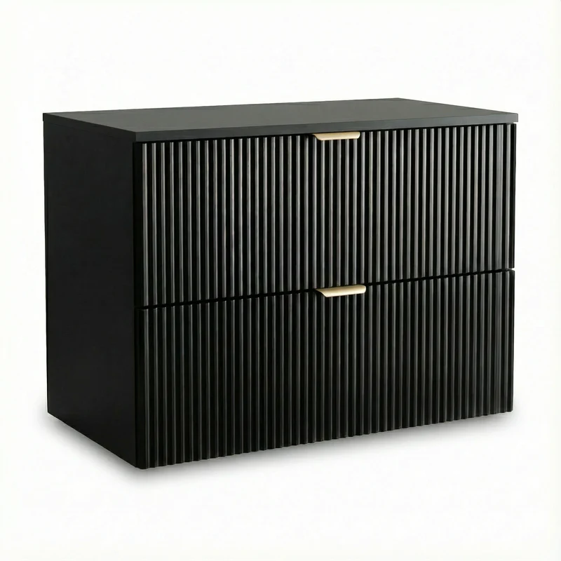 Waschtischunterschrank mit 2 Schubladen 80 cm Willy - Schwarz