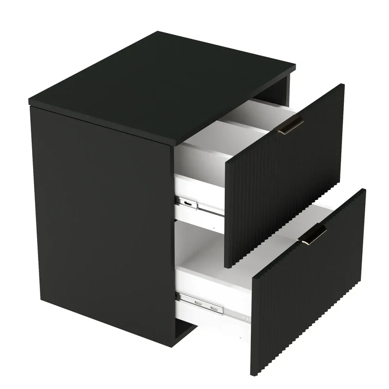 Waschtischunterschrank mit 2 Schubladen 60 cm Willy - Schwarz