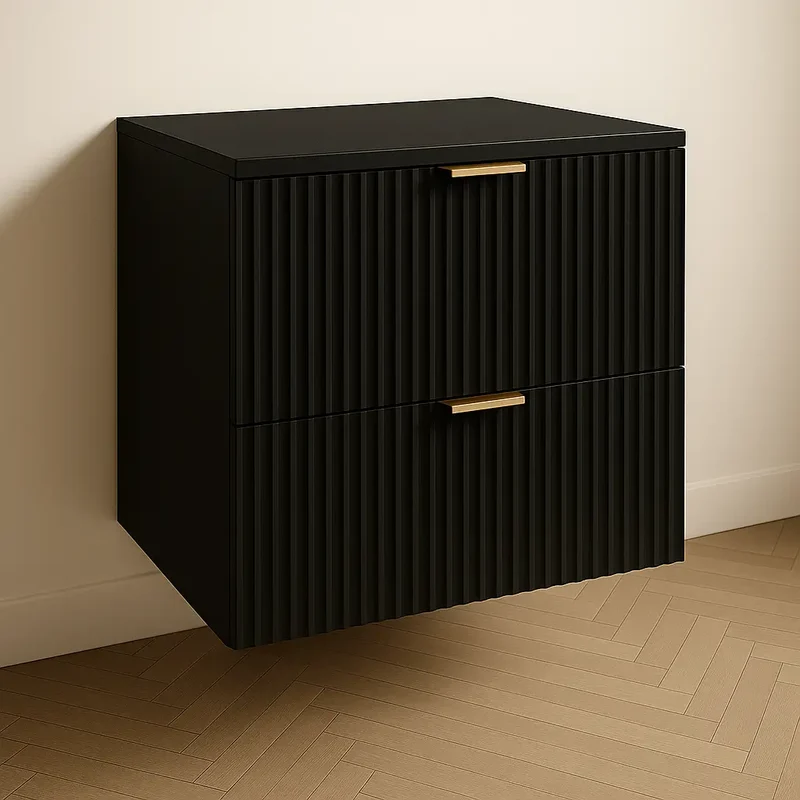 Waschtischunterschrank mit 2 Schubladen 60 cm Willy - Schwarz