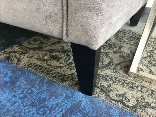 Sofa Velour grau, Sofa Chesterfield grau, Breite 210 cm