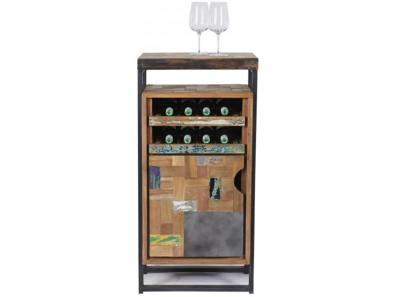 Schrank-Regal im Industriedesign, Anrichte / Schrank aus Metall und Holz, Höhe 105 cm