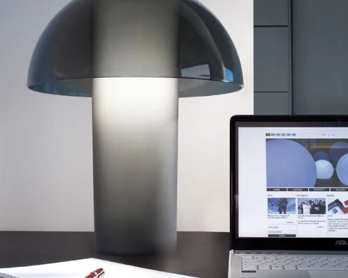 Design Tischleuchte, Tischlampe aus Polycarbonat, Ø 42 cm