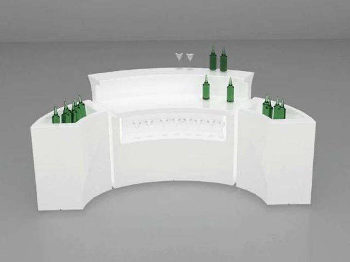 ICE-Element für Bar B, Bartheke aus Kunststoff, Bar Theke mit Beleuchtung