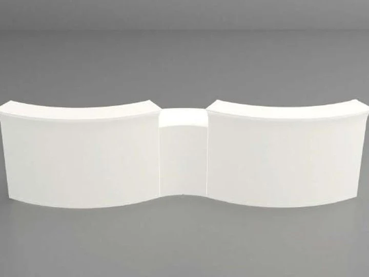 Bar Theke weiß Kunststoff, Outdoor Bartresen mit Beleuchtung, Bar weiß outdoor, Breite 165 cm