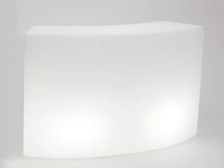 Bar Theke weiß Kunststoff, Outdoor Bartresen mit Beleuchtung, Bar weiß outdoor, Breite 165 cm