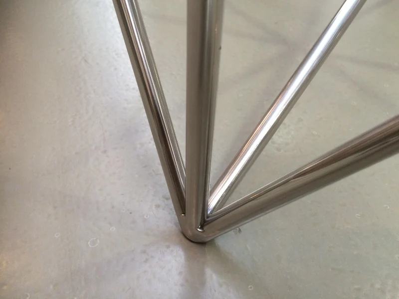 Couchtisch Silber Glas-Metall, Beistelltisch verchromt Metall und Glas, Durchmesser 80 cm