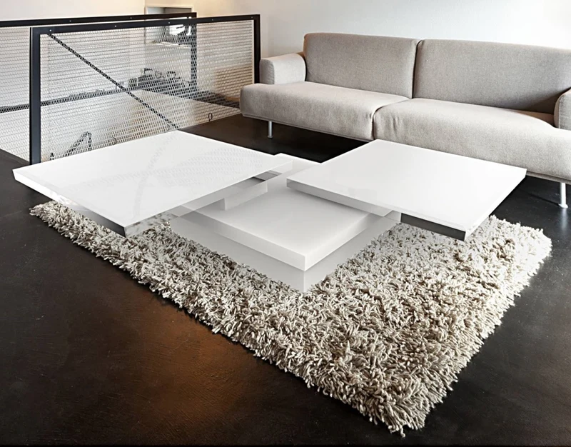Couchtisch weiß Glasplatte, Couchtisch Glas weiß, Glastisch weiß, Maße 120x80 cm