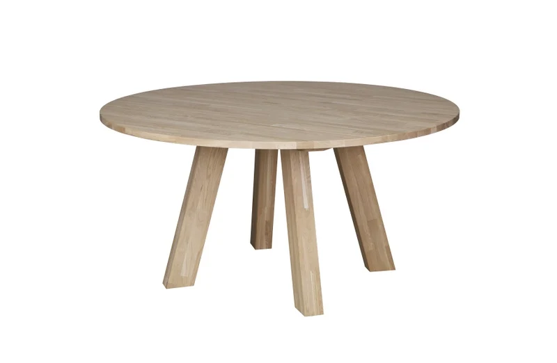 Tisch rund Massivholz, Esstisch rund Eiche massiv, Durchmesser 150 cm