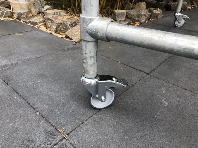 Tischgestell auf Rollen Industriedesign, Gestell Rohrgestell Metall, Maße 204 x 73 cm
