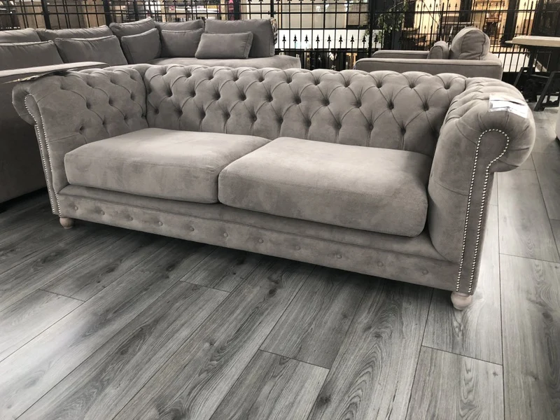 Chesterfield Sofa grau, Sofa grau Chesterfield, Breite 260 cm