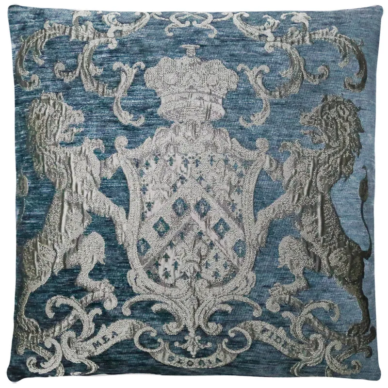 Dekokissen blau-Silber, Kissen blau-Silber, Größe 55 x 55 cm