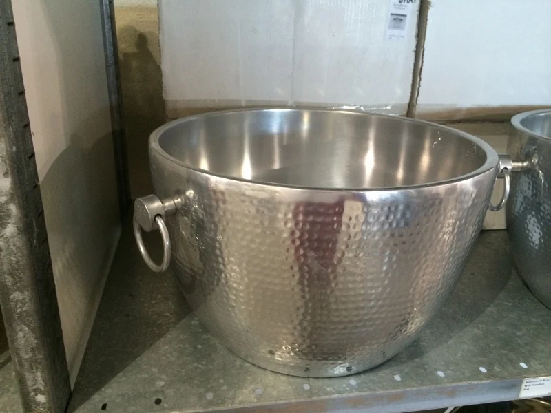 Champagner-Kühler Doppelwandig, Farbe Silber matt, Kühler aus Aluminium, Ø 45 cm