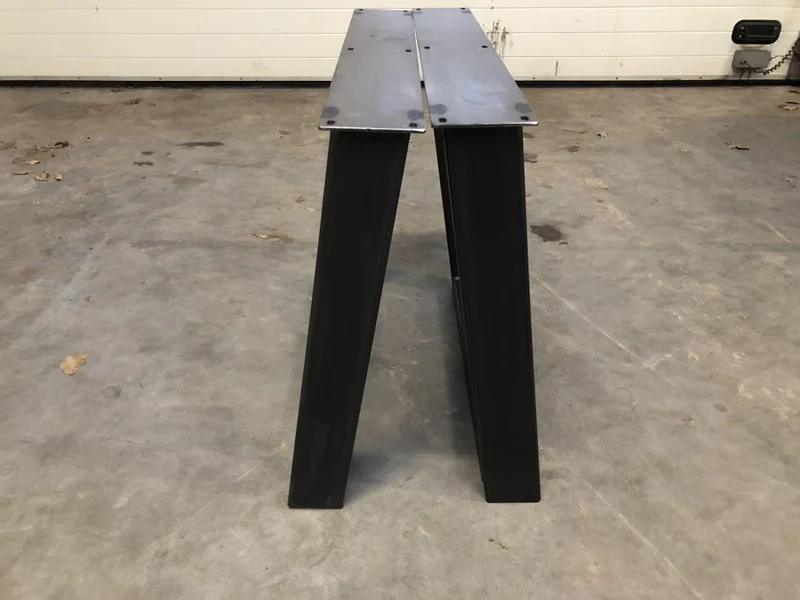 2er Set Tischgestell grau Metall Industriedesign, Tischgestell für Esstisch Industrie Metall