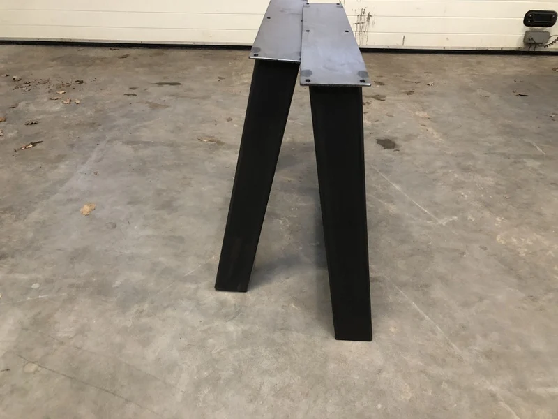 2er Set Tischgestell grau Metall Industriedesign, Tischgestell für Esstisch Industrie Metall