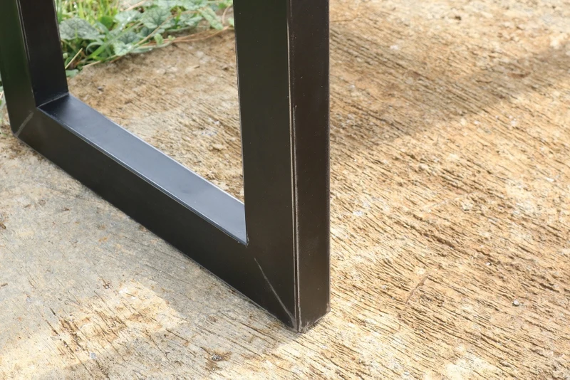 Konsole Teakholz Industriedesign, Wandtisch Teak Industriedesign Metall Gestell, Konsole Teak, Breite 150 cm