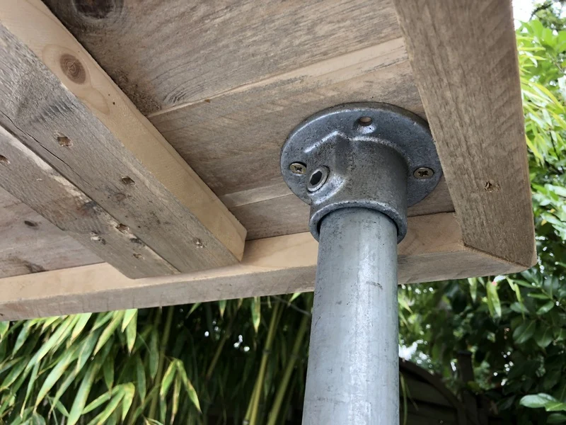 Bartisch-Gestell Rohrgestell Metall, Tischgestell auf Rollen Industriedesign, Maße 204 x 107 cm