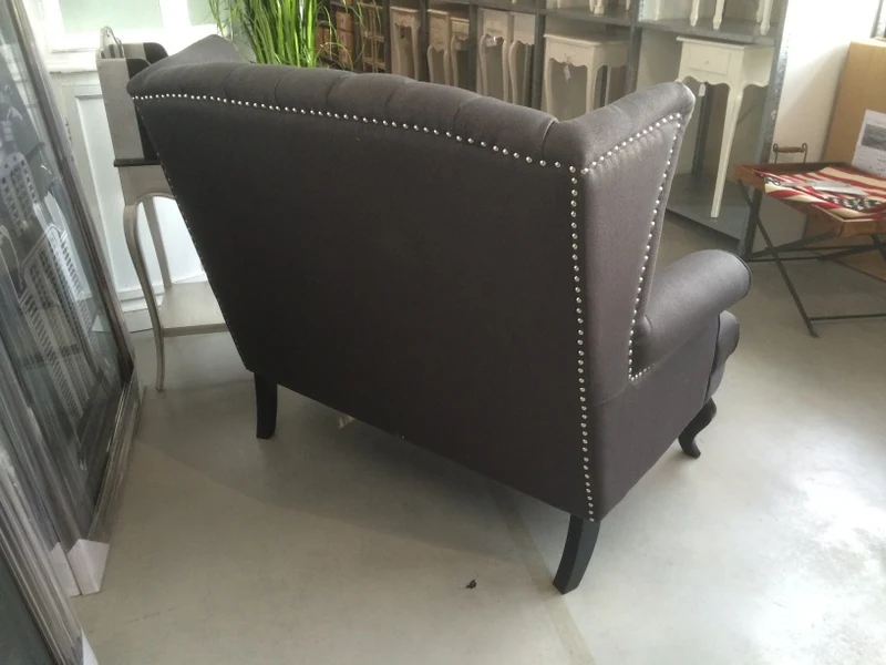 1,5 Sitzer Sofa Anthrazit, Sofa im Landhausstil, Breite 122 cm