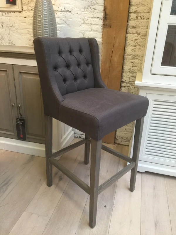 Barstuhl anthrazit gepolstert, Barhocker anthrazit, Sitzhöhe 75 cm