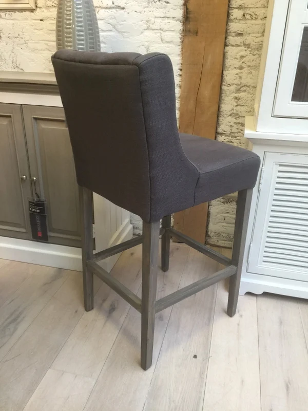 Barstuhl anthrazit gepolstert, Barhocker anthrazit, Sitzhöhe 75 cm