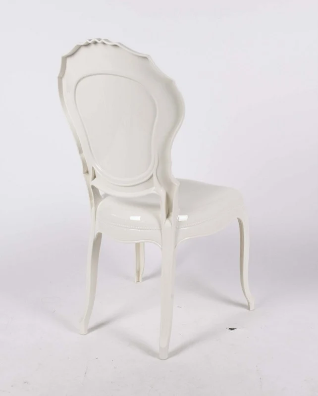 Stuhl Barock aus Polycarbonat, weiß-creme