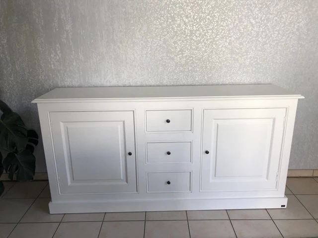 Sideboard weiß Landhaus, Anrichte weiß Landhausstil, Kommode weiß Landhaus, Breite 190 cm