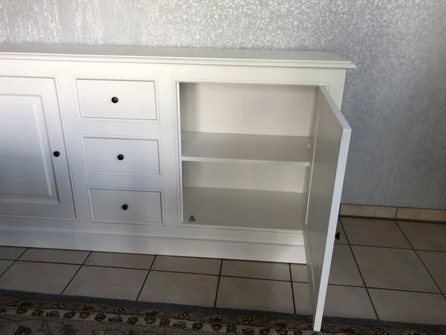 Sideboard weiß Landhaus, Anrichte weiß Landhausstil, Kommode weiß Landhaus, Breite 190 cm