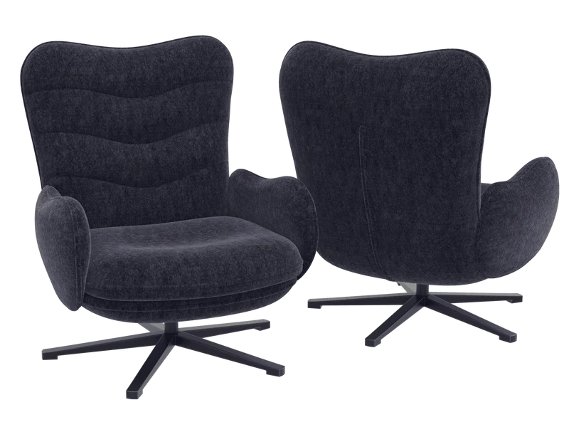 Sessel blau, Sessel drehbar blau