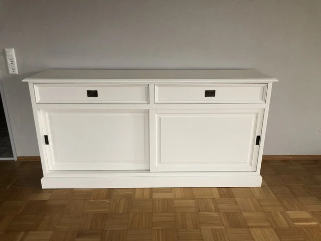 Sideboard weiß Landhaus, Anrichte weiß Landhausstil, Breite 186 cm