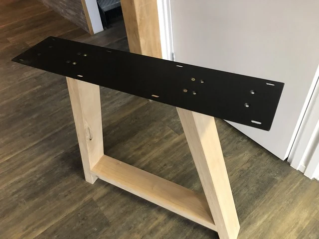 2er Set Tischgestell Holz Eiche, Holzuntergestell für Tische, Breite 78 cm