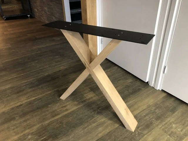2er Set Tischgestell Holz Eiche, Holzuntergestell für Tische, Breite 78 cm