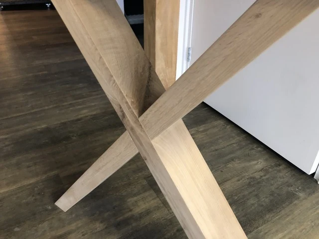 2er Set Tischgestell Holz Eiche, Holzuntergestell für Tische, Breite 78 cm